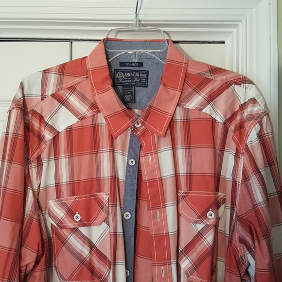 Four fancy plaid men's cotton shirts. XXL. - Picture 4 of 5